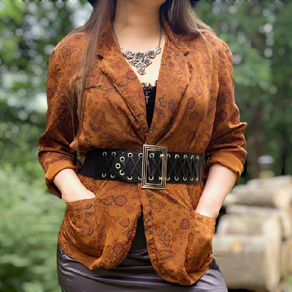 Vintage 80's 90's Grunge Paisley Blazer Blouse